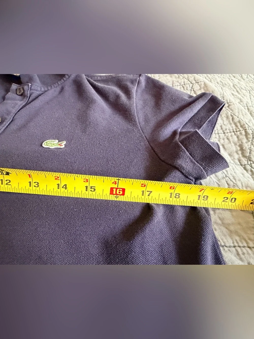 Lacoste Women's Navy Blue Short Sleeve Polo with Crocodile Logo